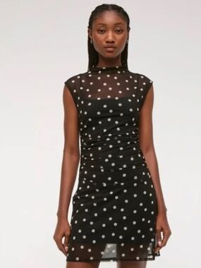 Abercrombie & Fitch Black Polka Dot Mini Dress S